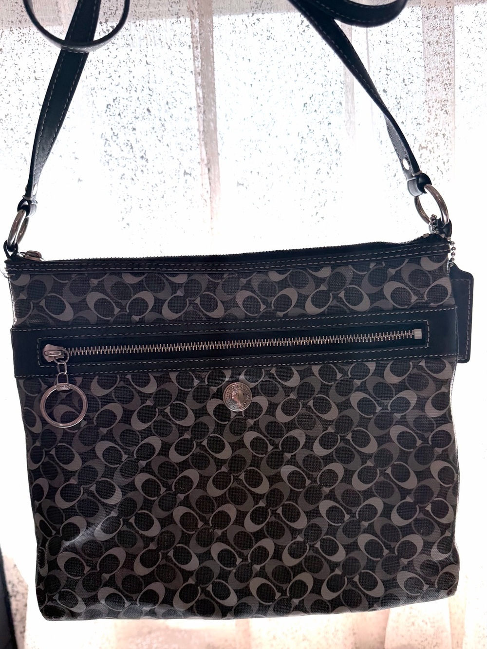 Coach Chelsea Signature C Black Crossbody Bag- Vintage